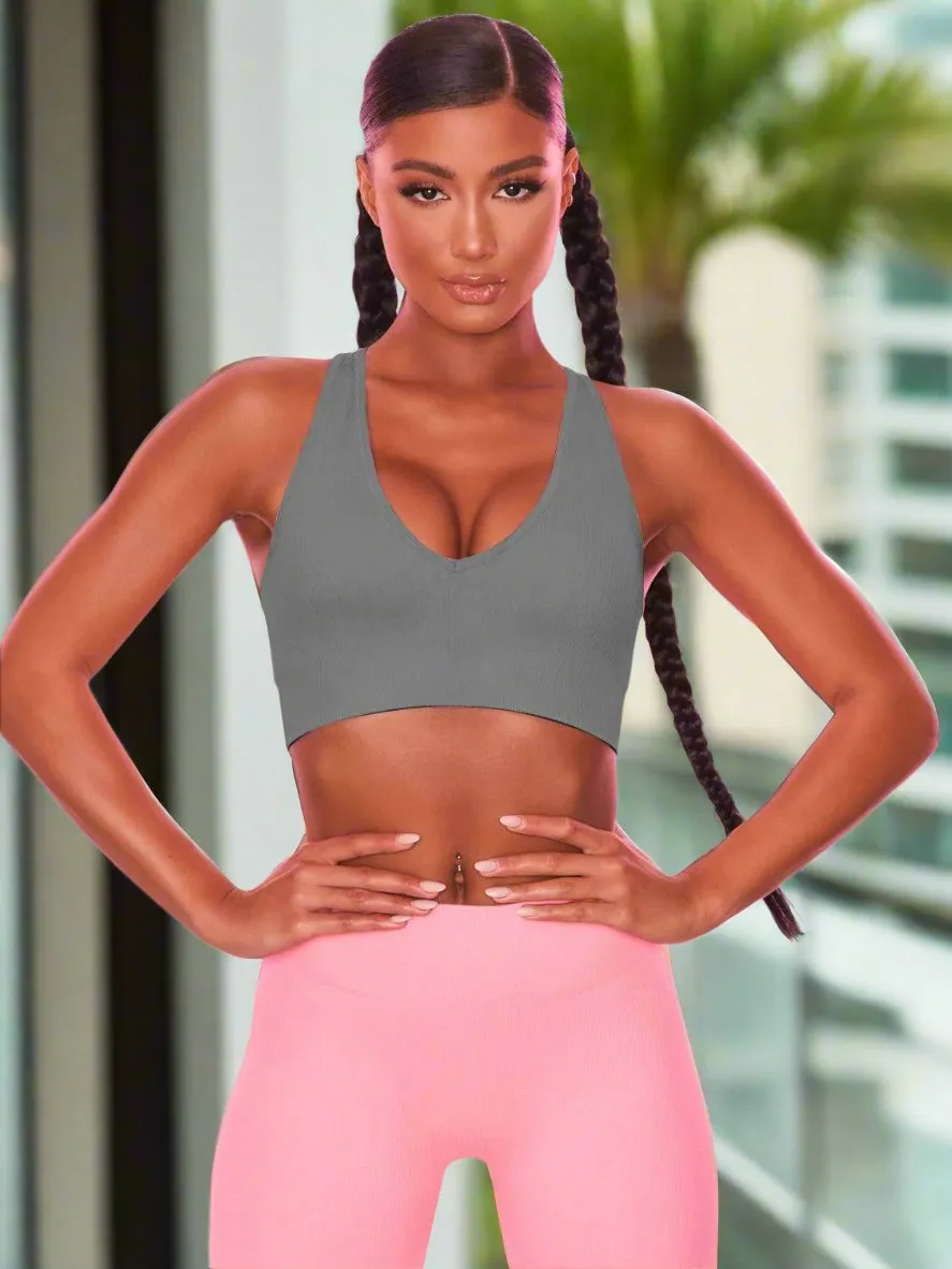 Ribbed Racerback Sports Bra