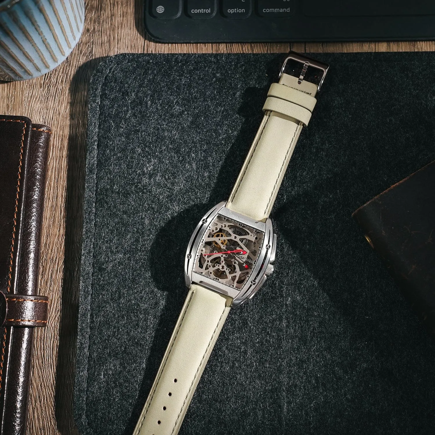 Ritche Classic Grey Leather Watch Bands