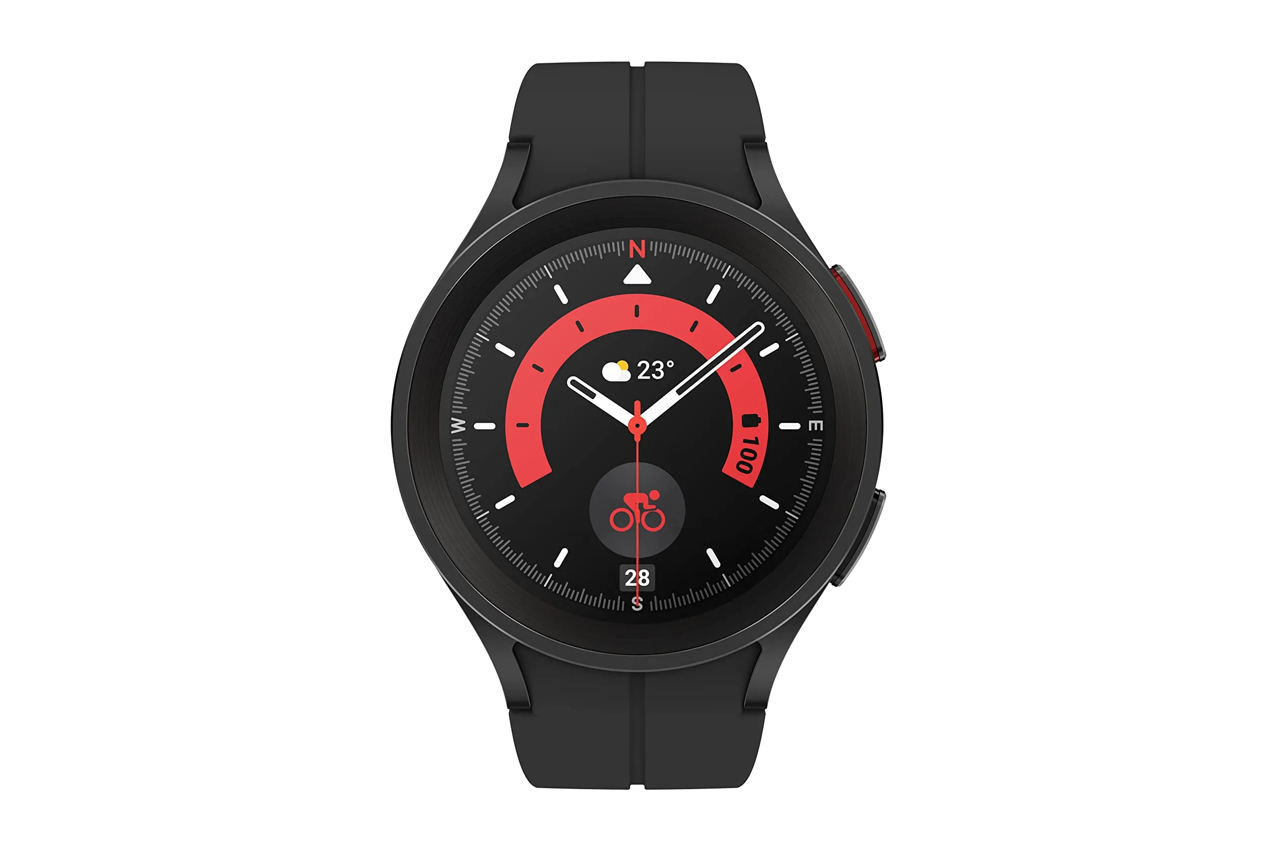 SAMSUNG Galaxy Watch Pro 5 45mm LTE Smartwatch w/ Body, Health, Fitness and Sleep Tracker, Improved Battery, Sapphire Crystal Glass, GPS Route Tracking, Titanium Frame, US Version, Black