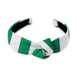 Scholastic Green/White - Knotted Headband
