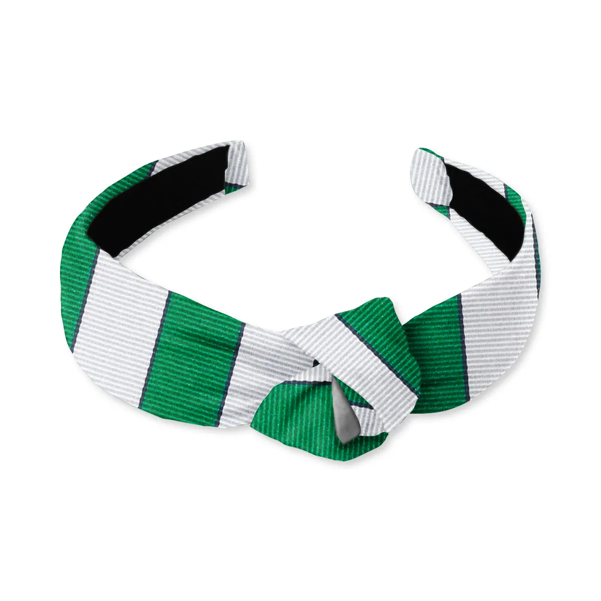 Scholastic Green/White - Knotted Headband