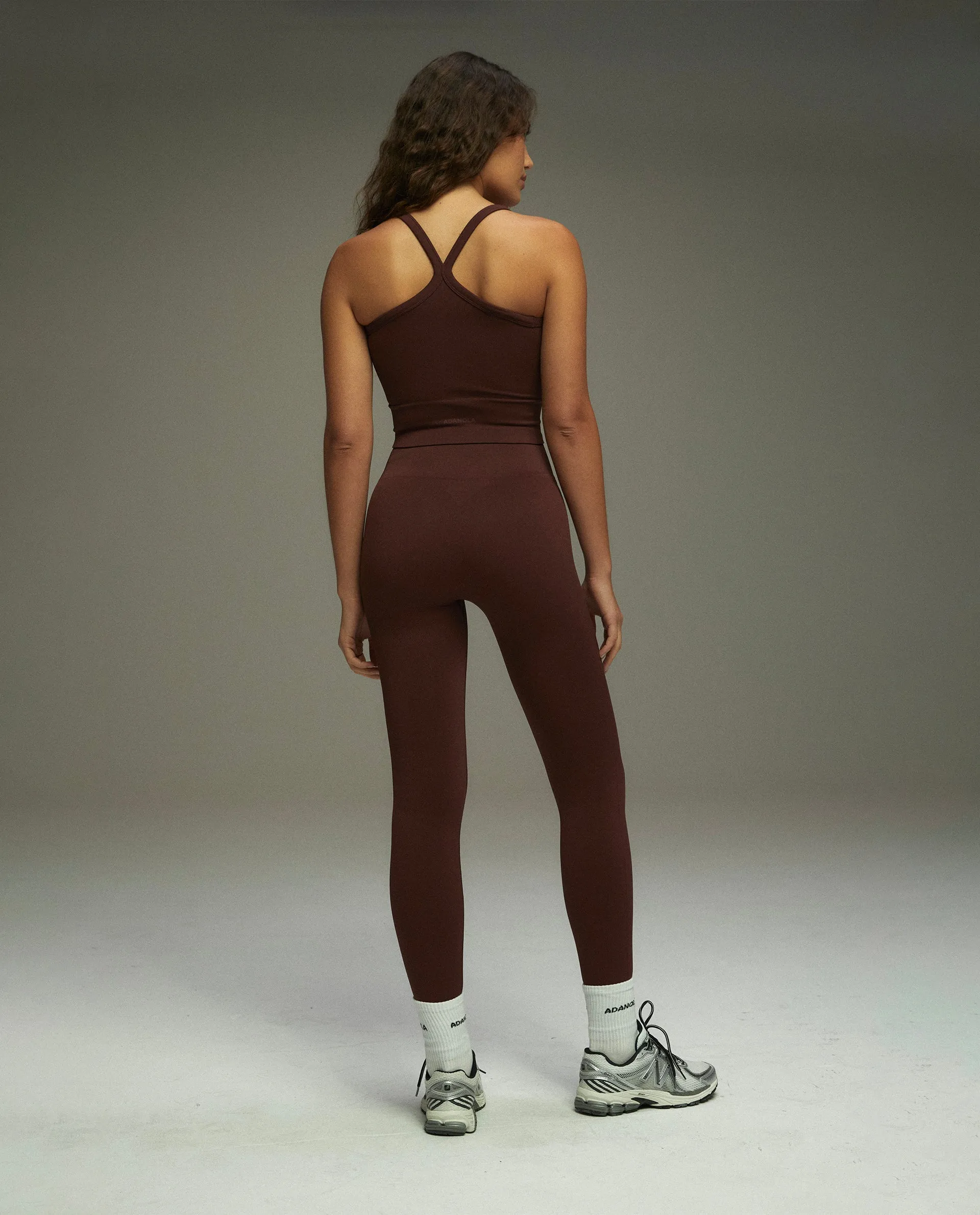 Seamless Crop Tank Top - Burgundy