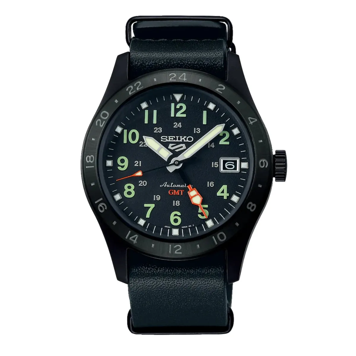 Seiko 5 Sports SSK025K SSK025K1 SSK025 GMT Field Deception Automatic Mens Watch