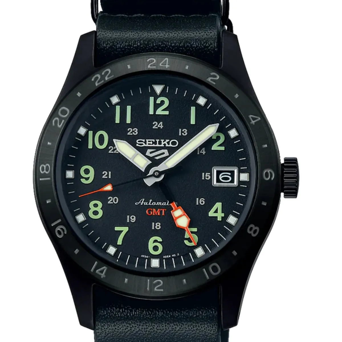 Seiko 5 Sports SSK025K SSK025K1 SSK025 GMT Field Deception Automatic Mens Watch