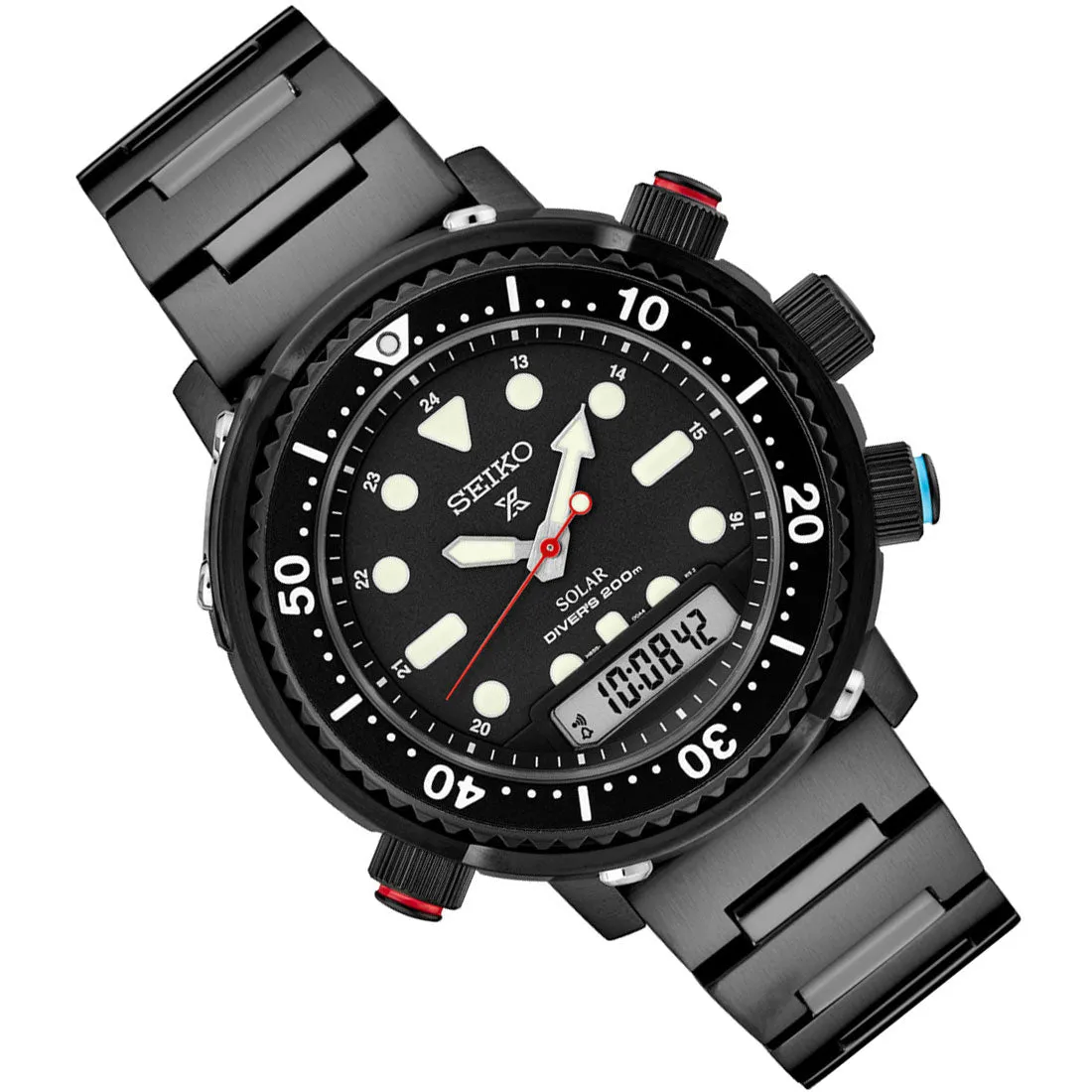 Seiko Hybrid Prospex Sea Solar SNJ037P1 SNJ037 Limited Edition Black Dive Watch
