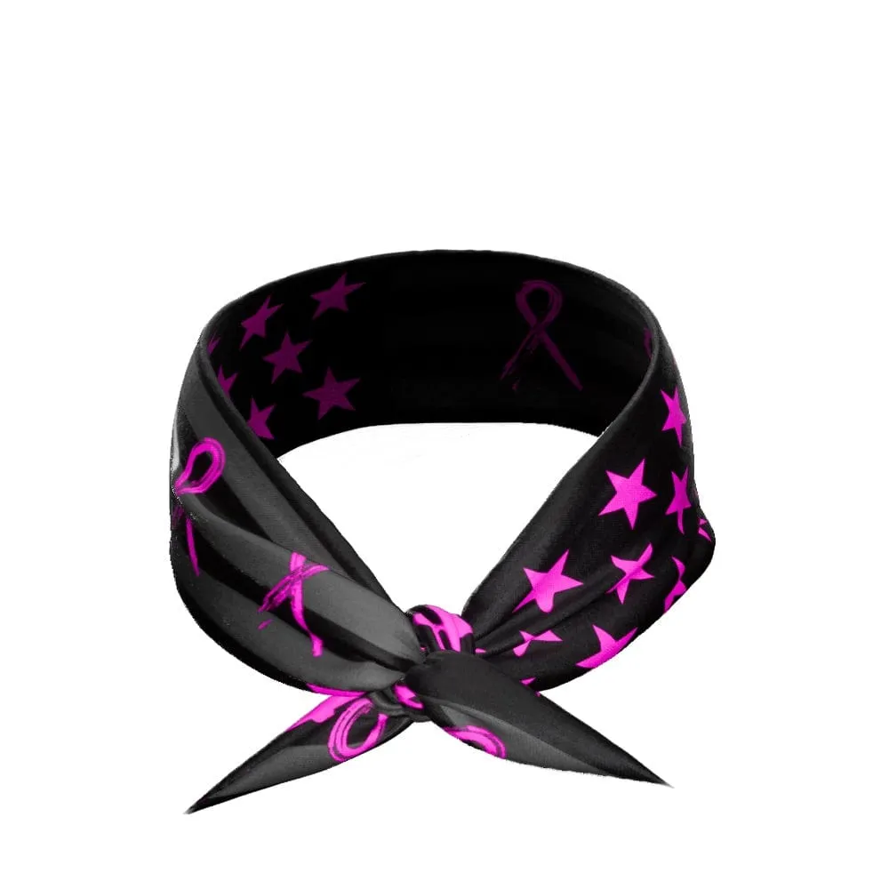 Shadow USA Flag - Breast Cancer Awareness Tie Headband | Elite Athletic Gear