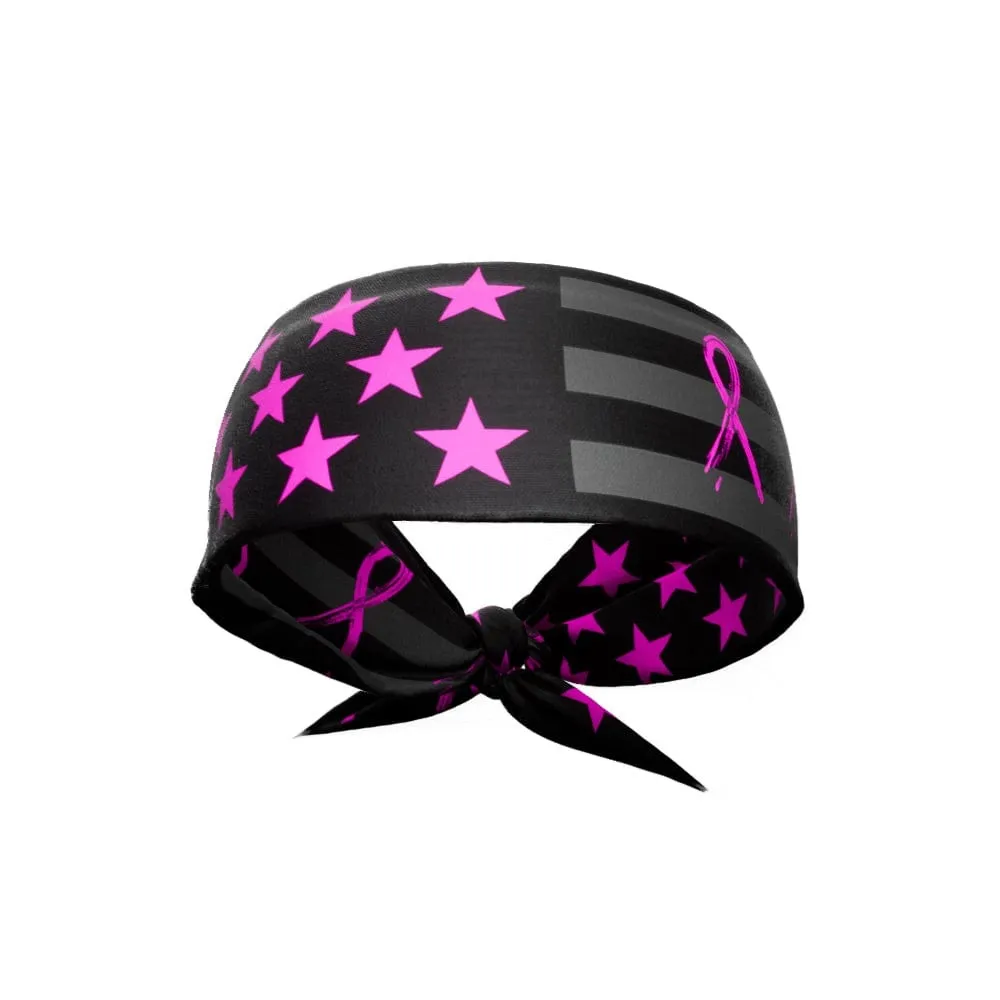Shadow USA Flag - Breast Cancer Awareness Tie Headband | Elite Athletic Gear