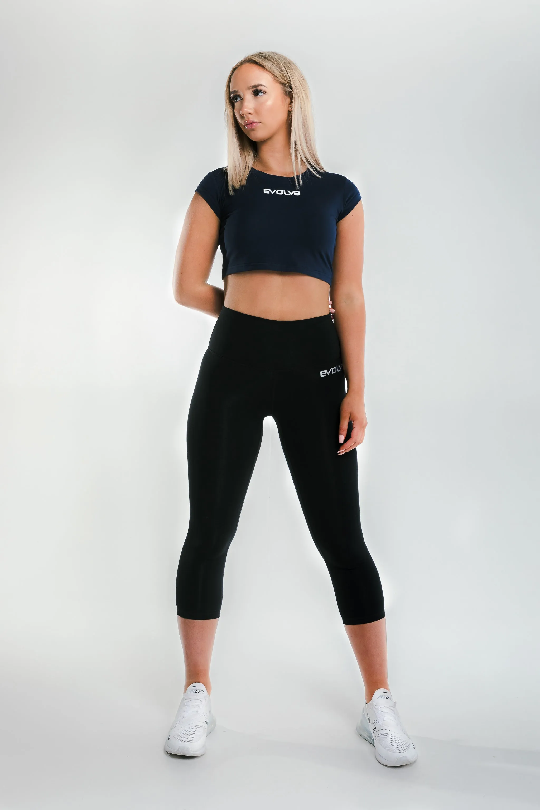 Signature Crop Top - Navy Blue