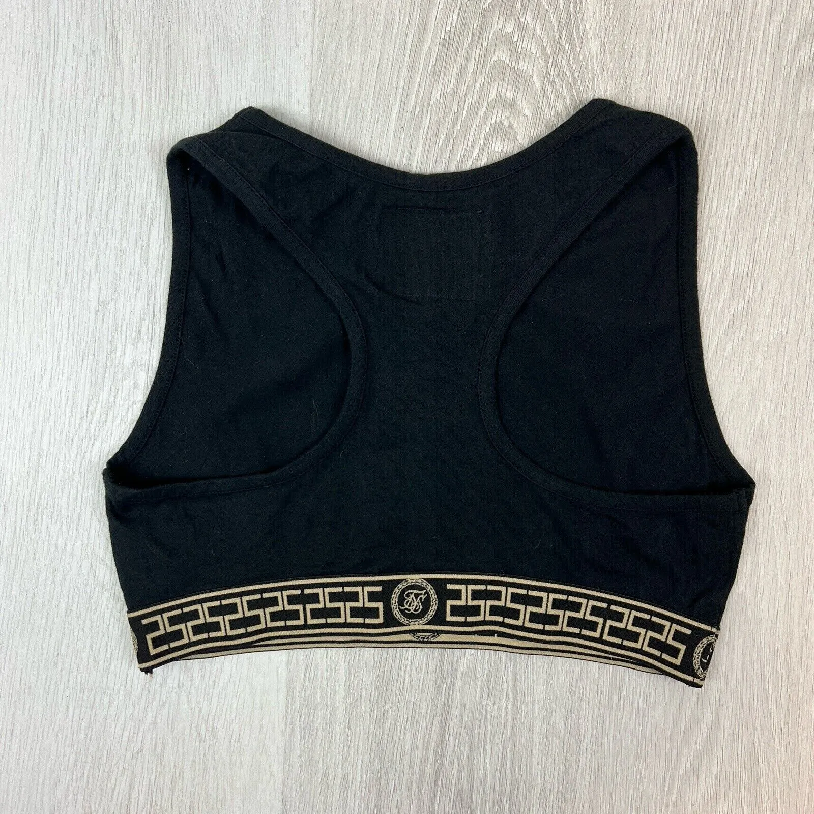 Siksilk Womens Black Activewear Crop Top Size 14