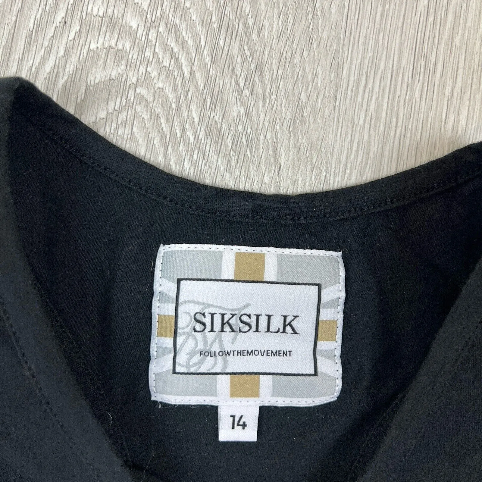 Siksilk Womens Black Activewear Crop Top Size 14
