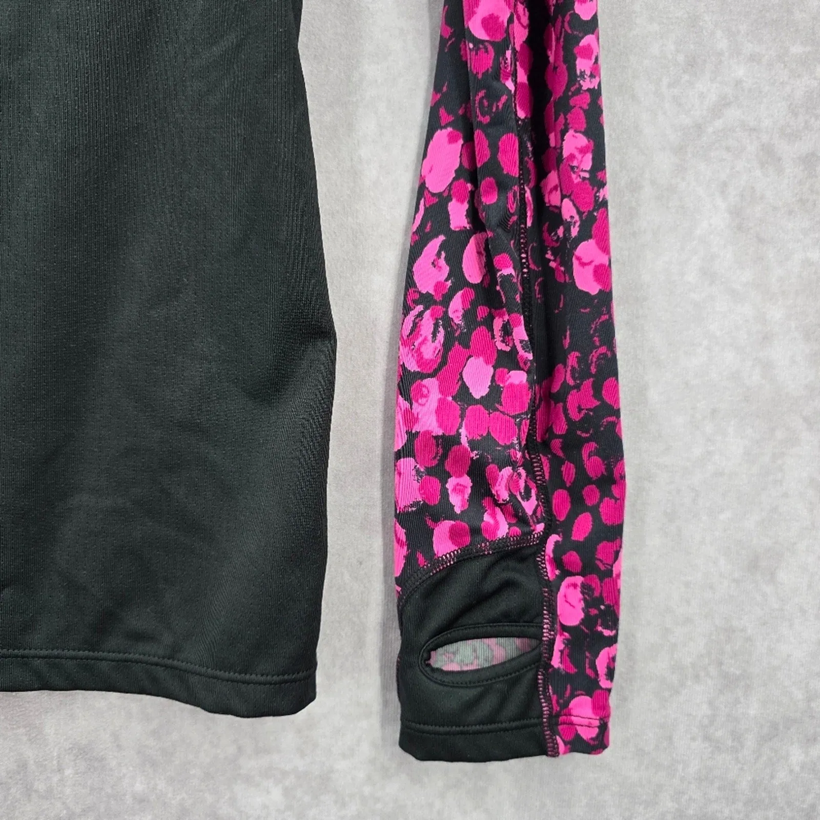 Skirt Sports Black Pink Spotted Activewear Long Sleeve Top Small