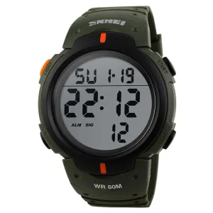 SKMEI Outdoor Sport Watch Men Big Dial Fashion Simple Watches Calendar PU Strap 5Bar Waterproof Digital Watch Reloj Hombre 1068
