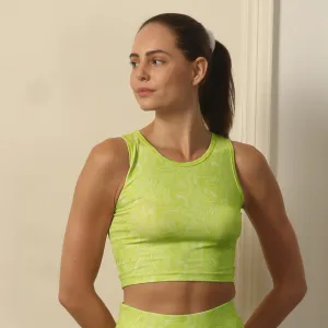 Sleeveless Activewear Printed Sports Crop Top