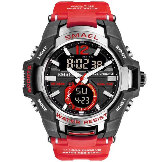 SMAEL Sport Watch Men Watches Waterproof 50M Wristwatch Relogio Masculino Big Dial Quartz Digital Military Army Clock 1805