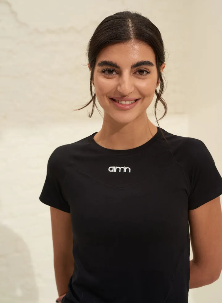Soft Basic Short Sleeve Top | Black