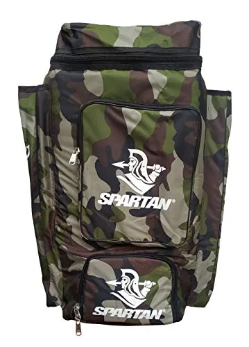 Spartan Ms Dhoni Cricket Kit Camouflage Backpack- White Print