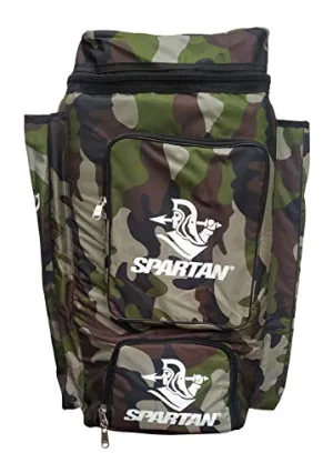 Spartan Ms Dhoni Cricket Kit Camouflage Backpack- White Print