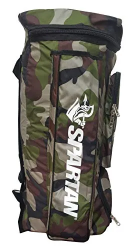 Spartan Ms Dhoni Cricket Kit Camouflage Backpack- White Print