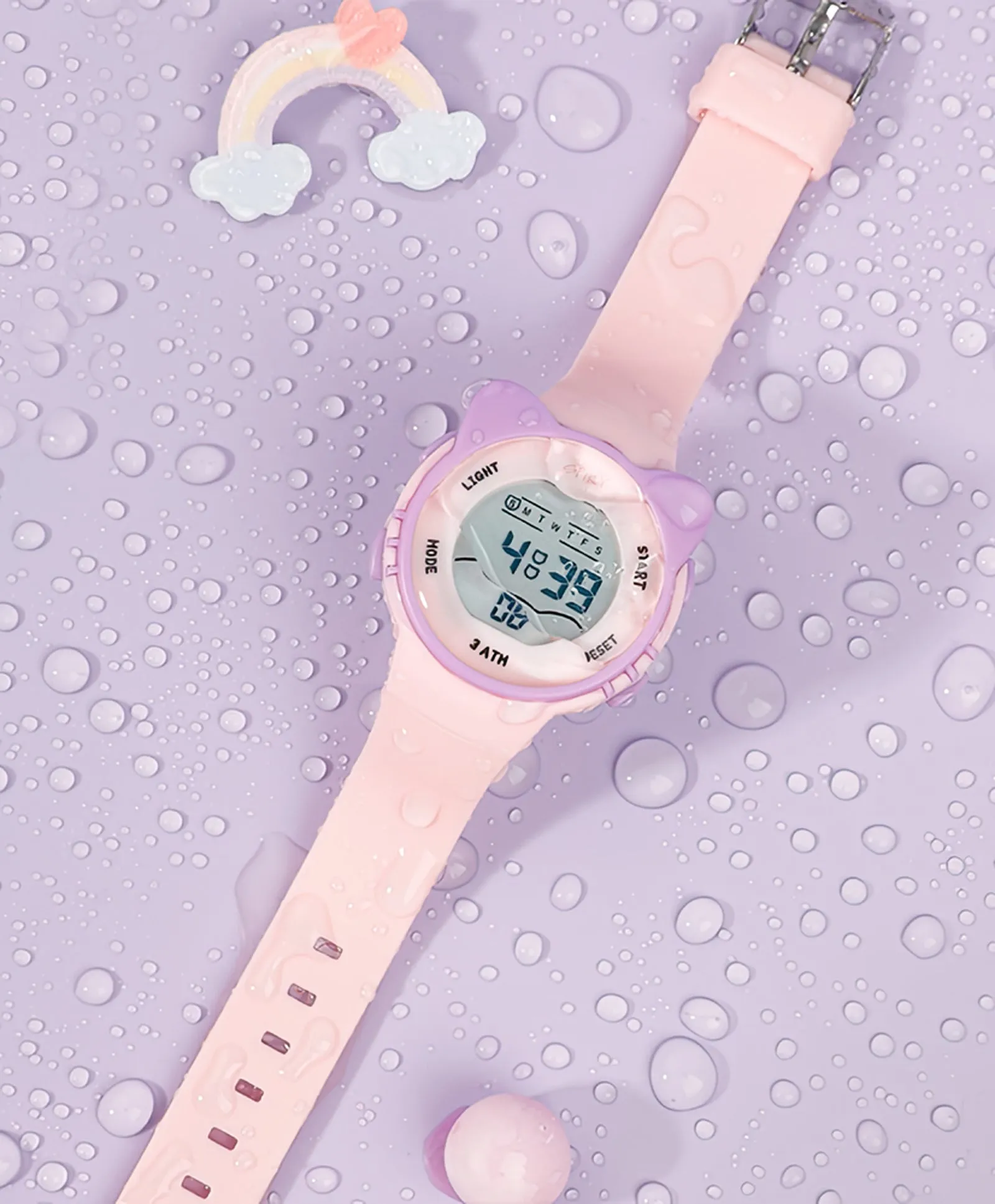 Spiky Eva12 Cat Shaped Sports Digital Watch - White