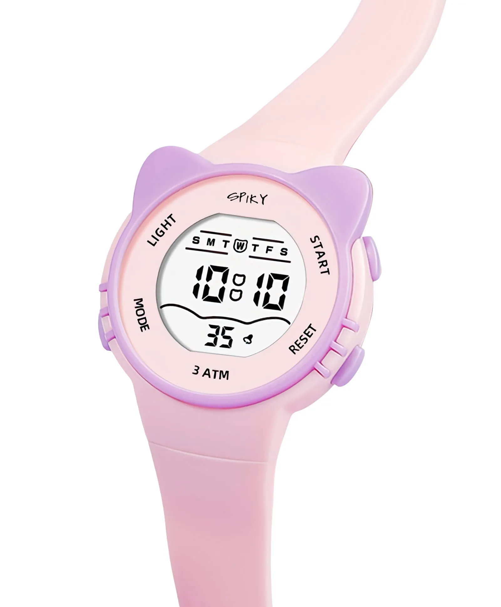 Spiky Eva12 Cat Shaped Sports Digital Watch - White