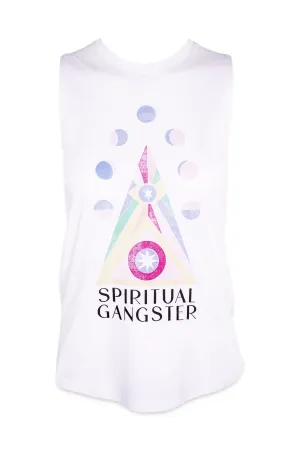 Spiritual Gangster Evil Eye Muscle Tank in Cream