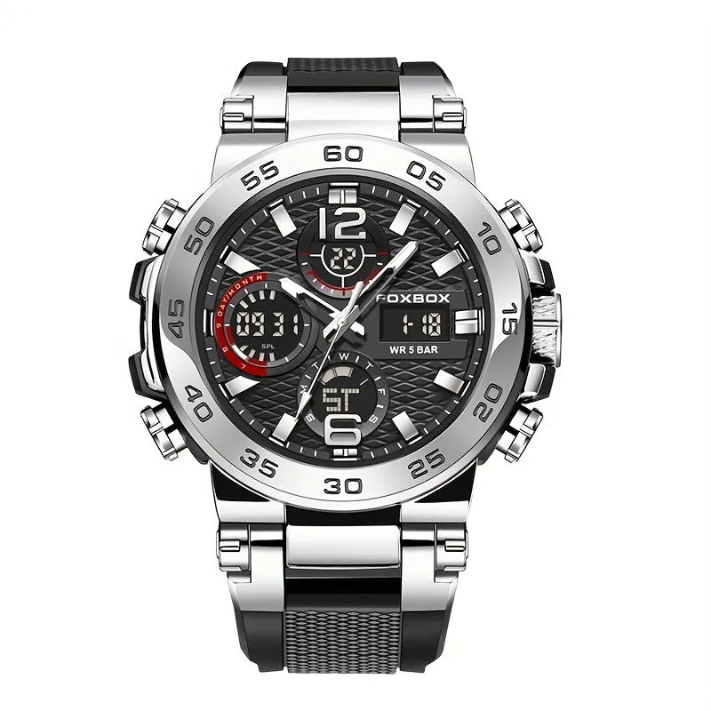 Sports Watch for Men, Dual Display Digital Quartz Watch, Alarm Clock Chronograph Multifunction Luminous Watch, Ideal choice for Gifts FS