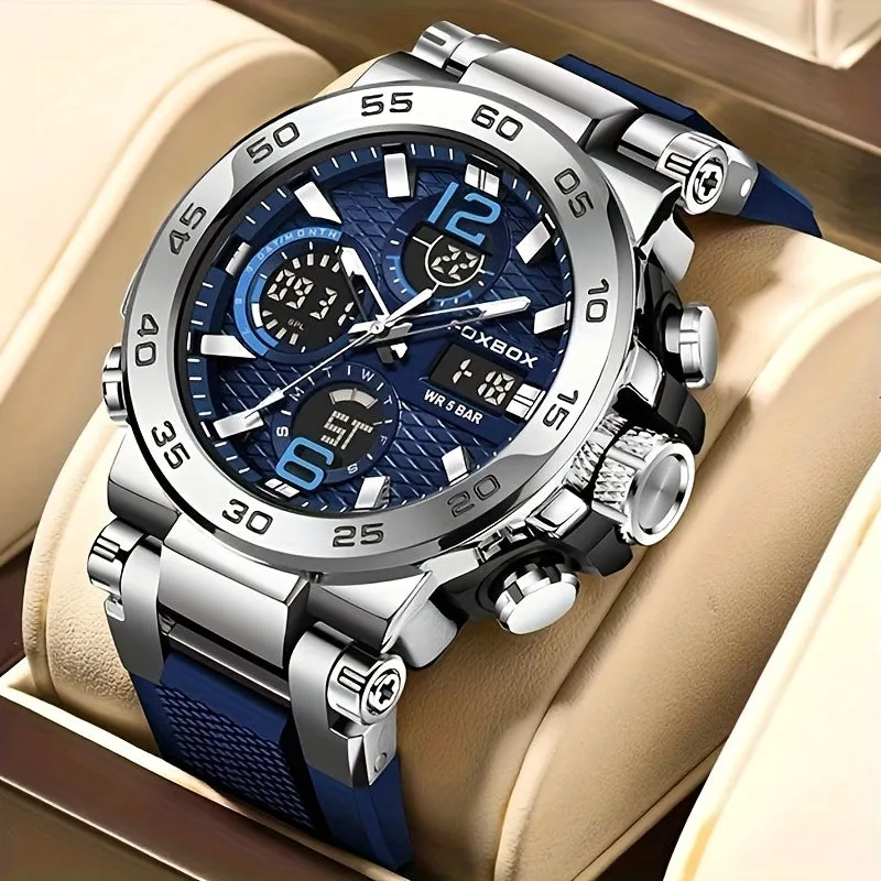 Sports Watch for Men, Dual Display Digital Quartz Watch, Alarm Clock Chronograph Multifunction Luminous Watch, Ideal choice for Gifts FS
