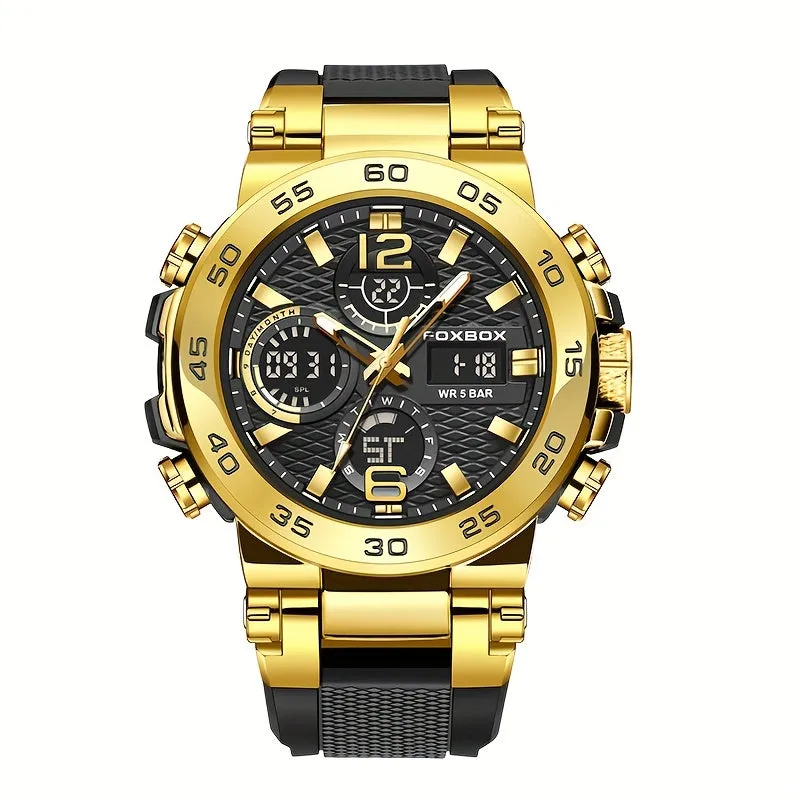 Sports Watch for Men, Dual Display Digital Quartz Watch, Alarm Clock Chronograph Multifunction Luminous Watch, Ideal choice for Gifts FS