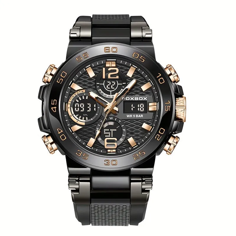 Sports Watch for Men, Dual Display Digital Quartz Watch, Alarm Clock Chronograph Multifunction Luminous Watch, Ideal choice for Gifts FS