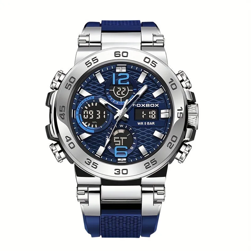 Sports Watch for Men, Dual Display Digital Quartz Watch, Alarm Clock Chronograph Multifunction Luminous Watch, Ideal choice for Gifts FS