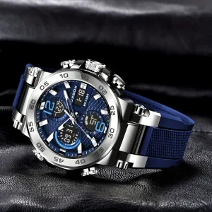 Sports Watch for Men, Dual Display Digital Quartz Watch, Alarm Clock Chronograph Multifunction Luminous Watch, Ideal choice for Gifts FS