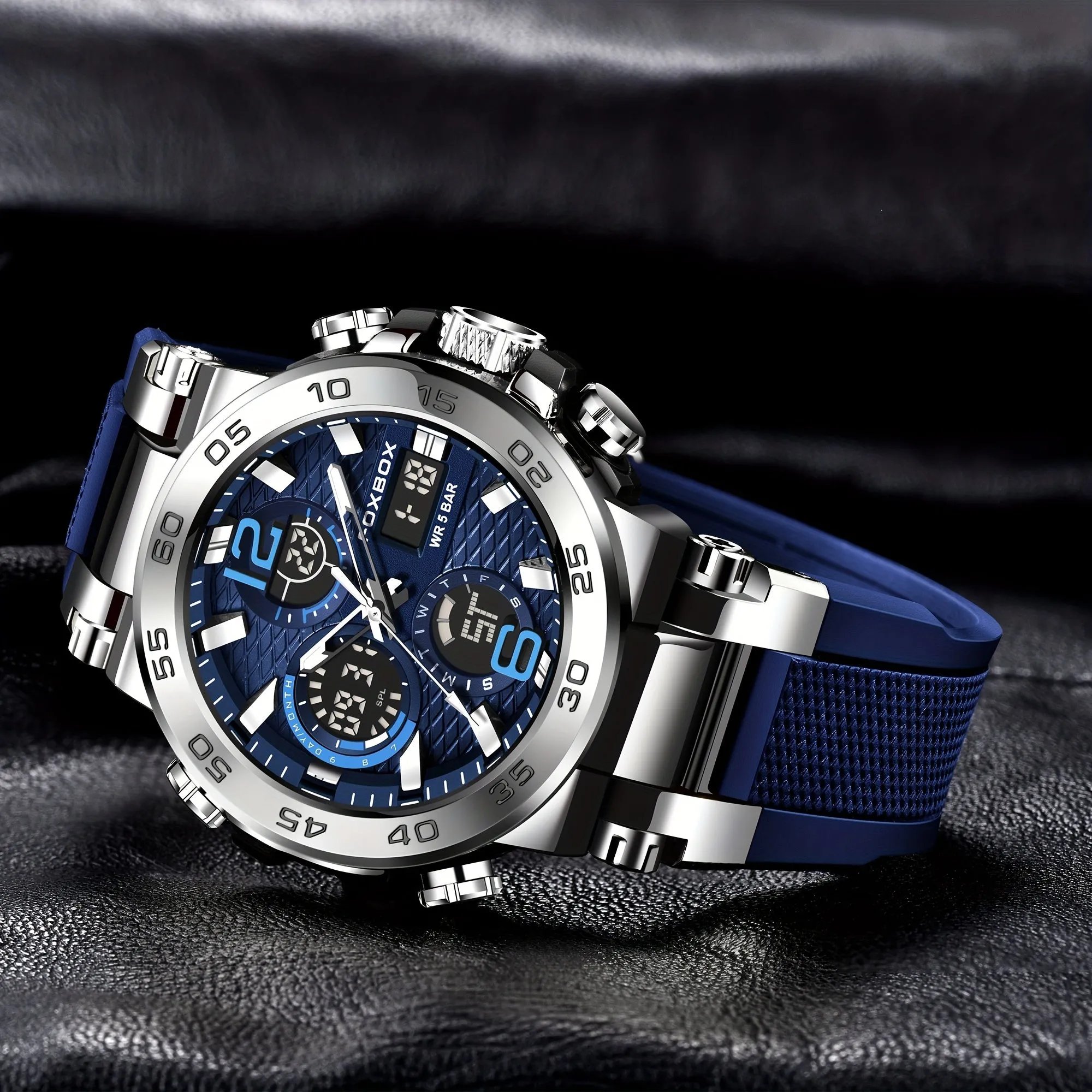 Sports Watch for Men, Dual Display Digital Quartz Watch, Alarm Clock Chronograph Multifunction Luminous Watch, Ideal choice for Gifts FS