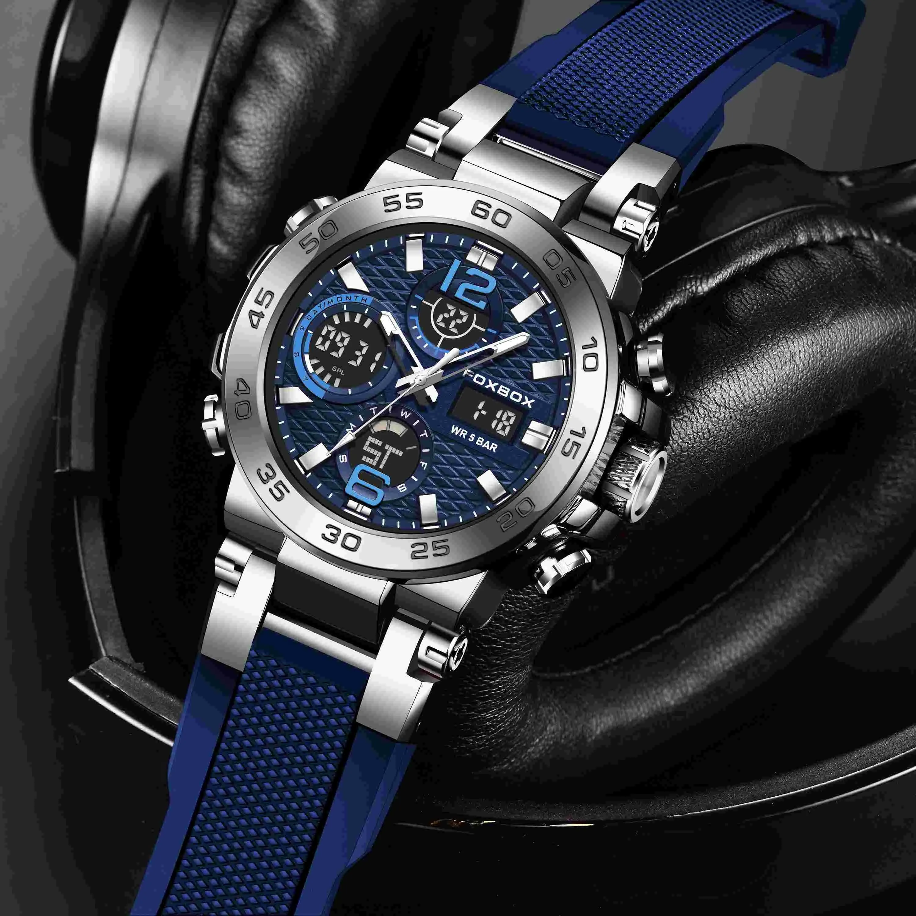 Sports Watch for Men, Dual Display Digital Quartz Watch, Alarm Clock Chronograph Multifunction Luminous Watch, Ideal choice for Gifts FS