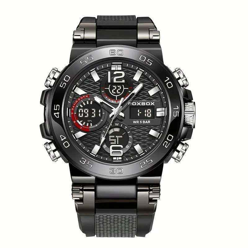 Sports Watch for Men, Dual Display Digital Quartz Watch, Alarm Clock Chronograph Multifunction Luminous Watch, Ideal choice for Gifts FS