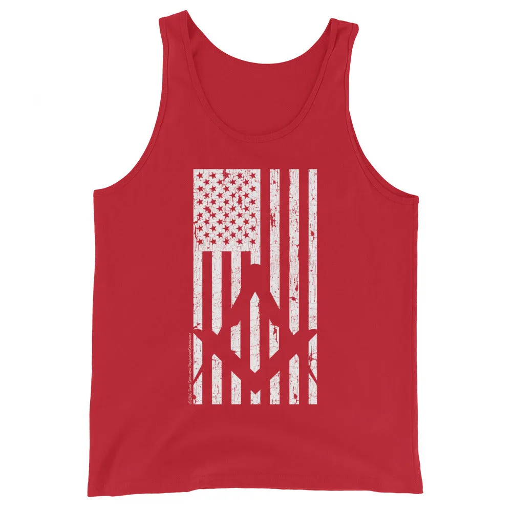 Square and Compass with Flag Tank Top