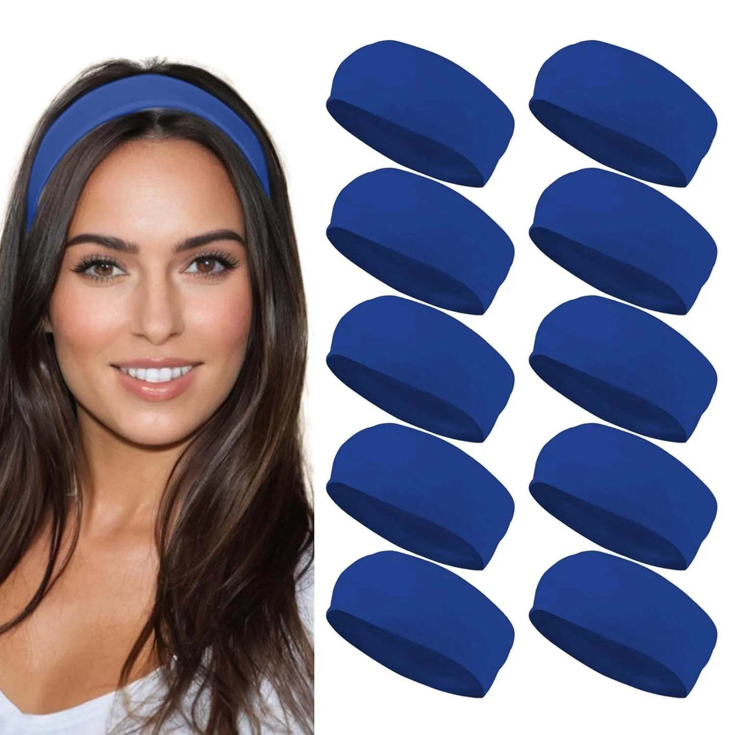 Styla Hair Headbands for Women Stretch Fashion Headbands 10 Pack Non-Slip Head Wraps Great for Spa, Sports, Yoga, Pilates, Running, Gym Headband, Workouts (Variety)