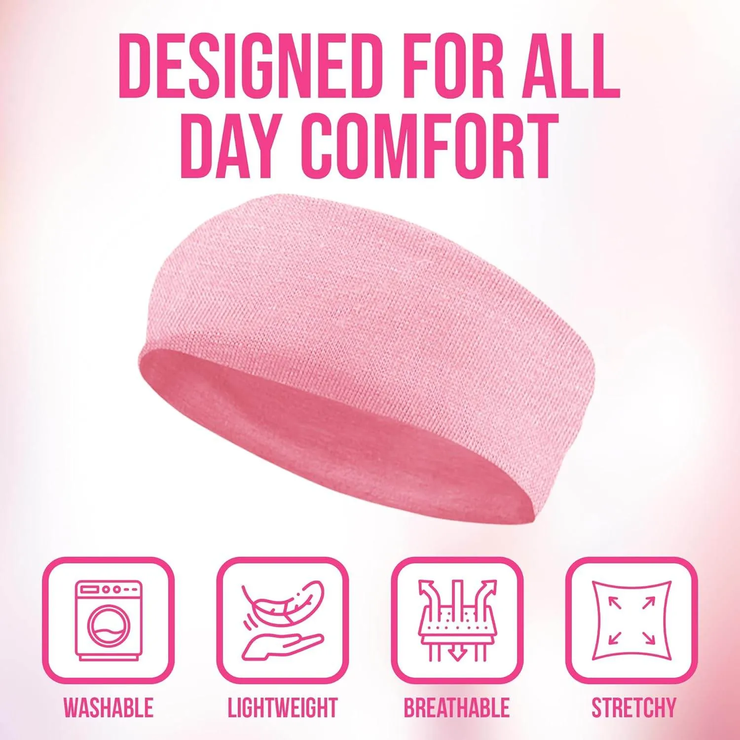 Styla Hair Headbands for Women Stretch Fashion Headbands 10 Pack Non-Slip Head Wraps Great for Spa, Sports, Yoga, Pilates, Running, Gym Headband, Workouts (Variety)