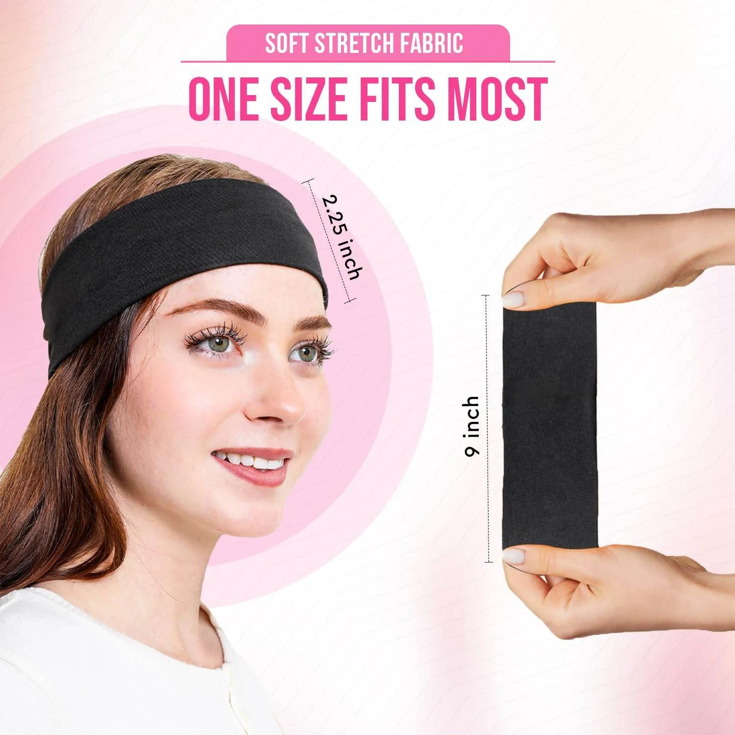 Styla Hair Headbands for Women Stretch Fashion Headbands 10 Pack Non-Slip Head Wraps Great for Spa, Sports, Yoga, Pilates, Running, Gym Headband, Workouts (Variety)