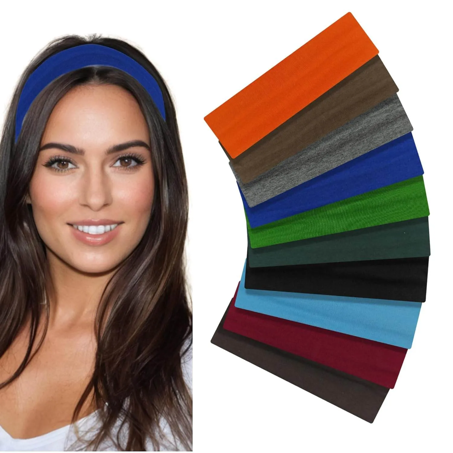 Styla Hair Headbands for Women Stretch Fashion Headbands 10 Pack Non-Slip Head Wraps Great for Spa, Sports, Yoga, Pilates, Running, Gym Headband, Workouts (Variety)