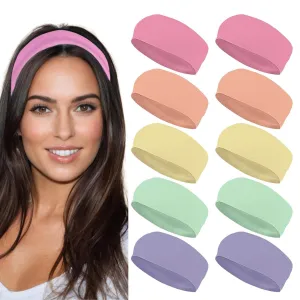 Styla Hair Headbands for Women Stretch Fashion Headbands 10 Pack Non-Slip Head Wraps Great for Spa, Sports, Yoga, Pilates, Running, Gym Headband, Workouts (Variety)
