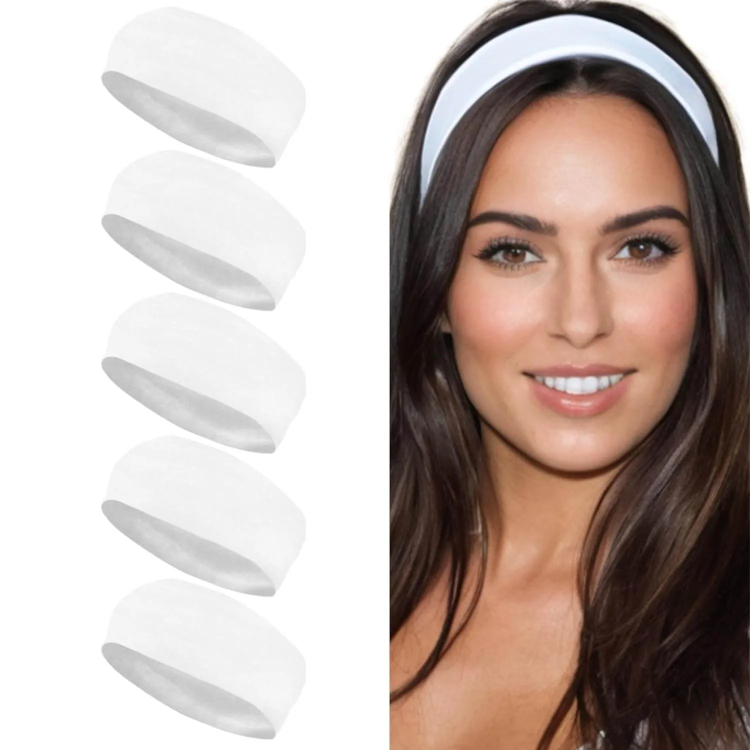 Styla Hair Headbands for Women Stretch Fashion Headbands 10 Pack Non-Slip Head Wraps Great for Spa, Sports, Yoga, Pilates, Running, Gym Headband, Workouts (Variety)