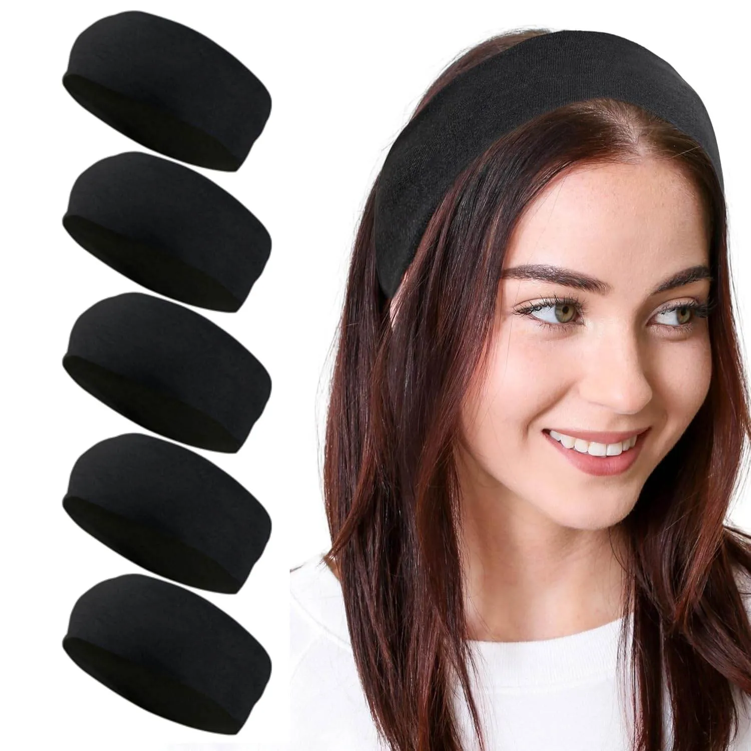 Styla Hair Headbands for Women Stretch Fashion Headbands 10 Pack Non-Slip Head Wraps Great for Spa, Sports, Yoga, Pilates, Running, Gym Headband, Workouts (Variety)