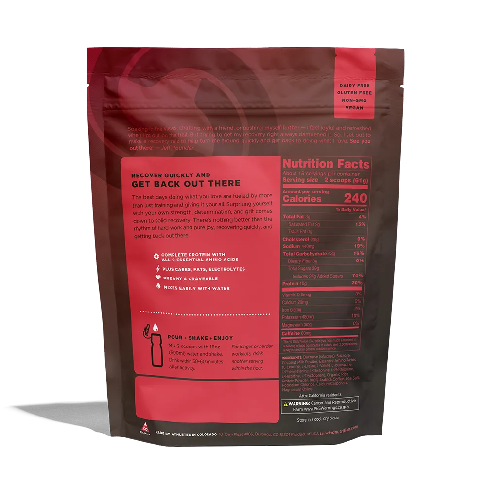Tailwind Nutrition Recovery Mix Caffeinated Medium | Coffee