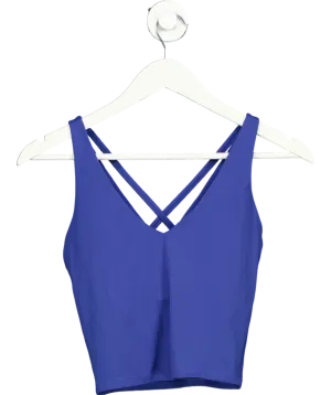 T/ALA Blue Longline Lycra Sports Top UK S