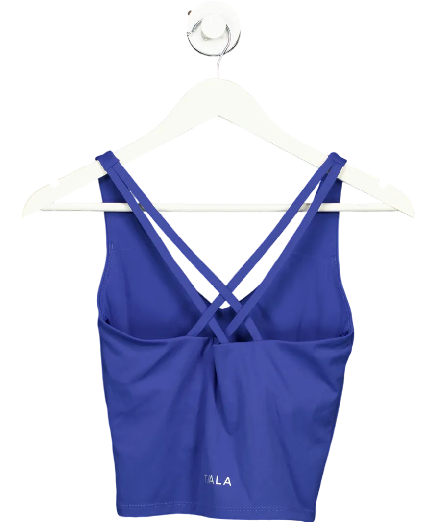 T/ALA Blue Longline Lycra Sports Top UK S