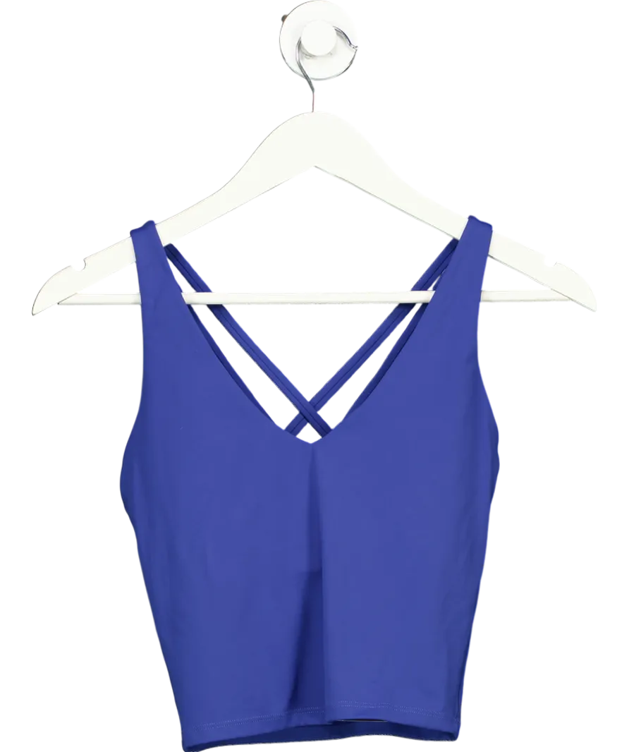 T/ALA Blue Longline Lycra Sports Top UK S