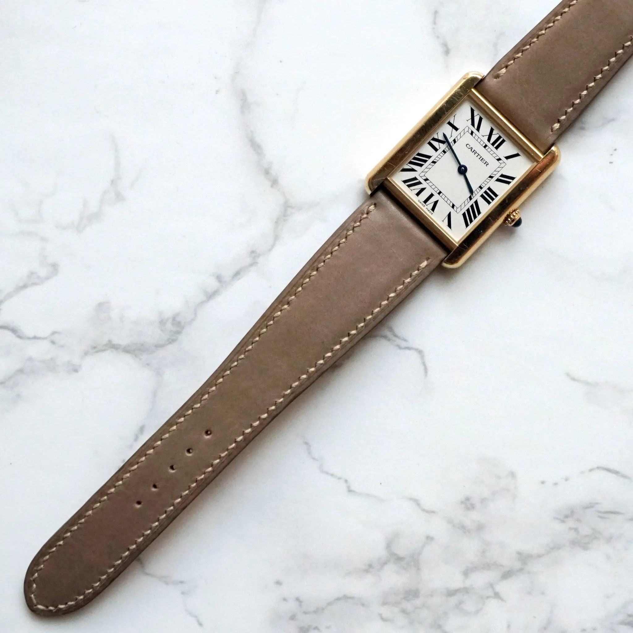 TAUPE GRAY BABY SMOOTH CALF CUSTOM MADE STRAP