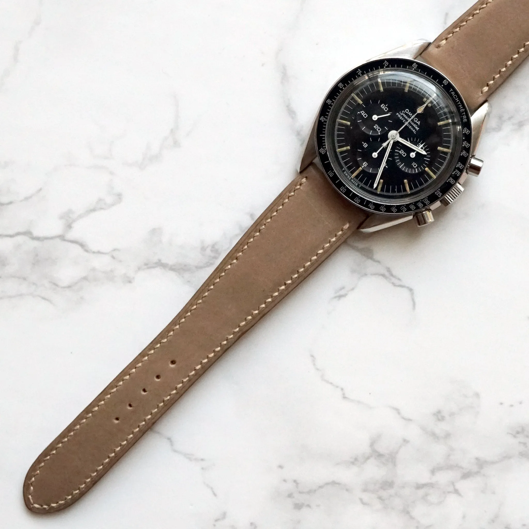 TAUPE GRAY BABY SMOOTH CALF CUSTOM MADE STRAP