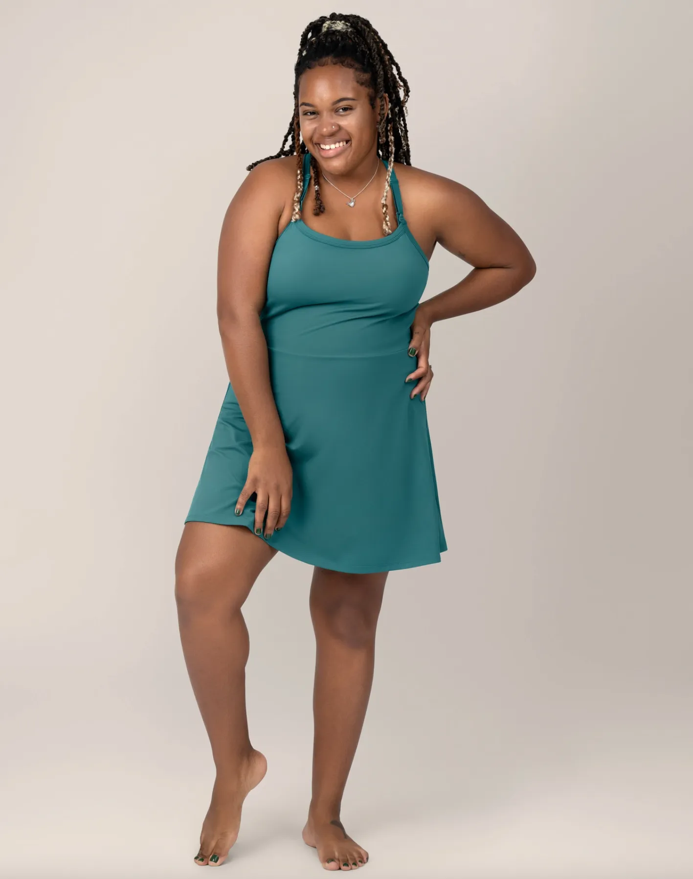 Teal Stevie Active Racerback Nursing Dress