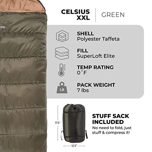 TETON Sports Celsius XXL Sleeping Bag; Great for Family Camping